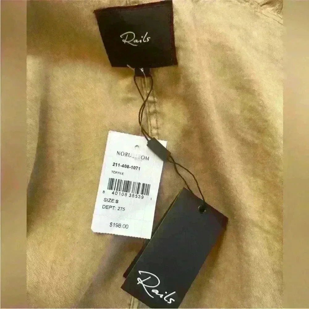 NWT! Rails Collins Linen Blend Military
Utility Jacket In Toffee Small - Picture 10 of 10